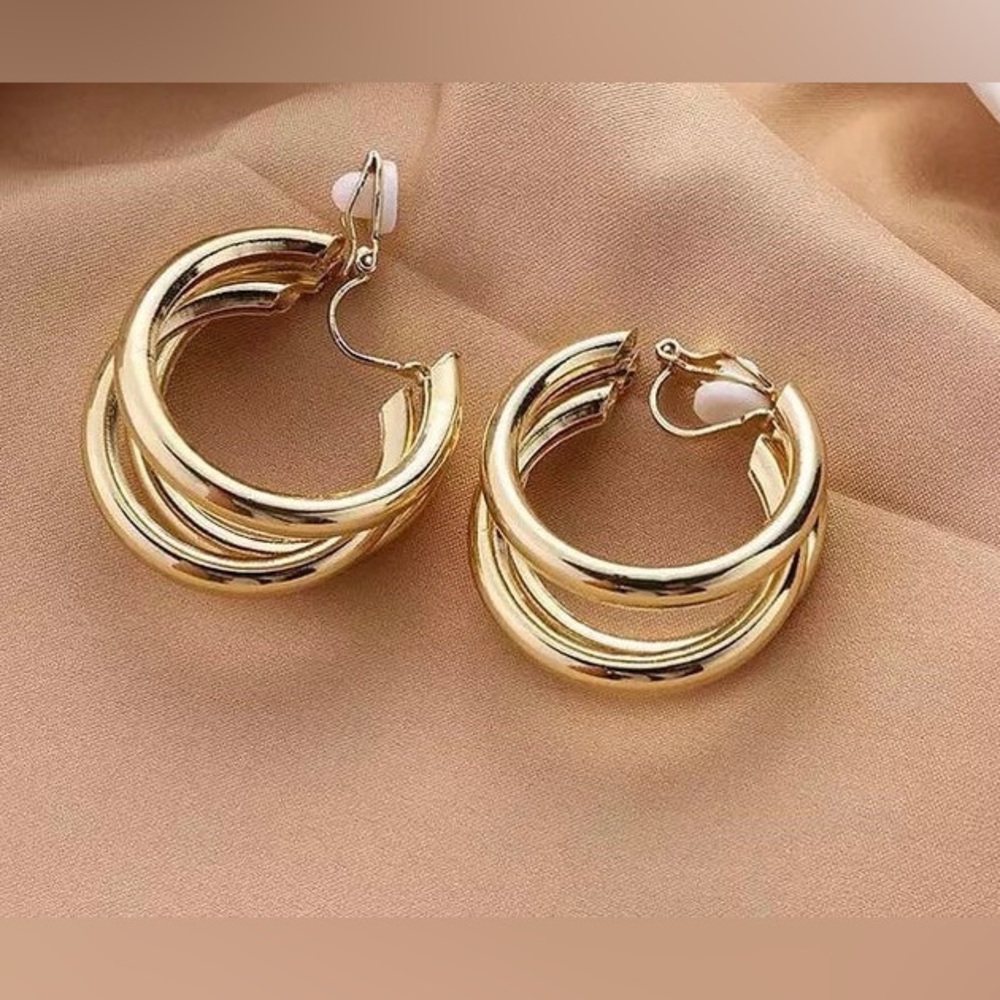 Victoria Emerson Gold Triple Hoop Earrings